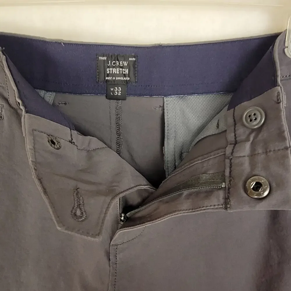 J.crew grey Stretch 770 Straight chino pants size 33/32 Preppy Minimal Casual